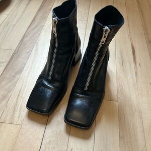 Black Leather Ankle Boots by L’Intervalle
